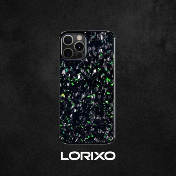 green carbon fiber iphone case